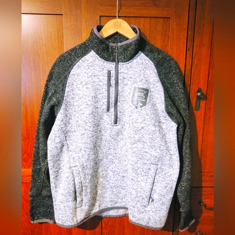 Glock 1/4 Zip Fleece Pullover Mens S Blk/Grey - Picture 8 of 11